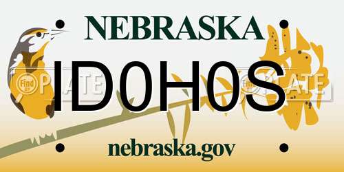 ID0H0S Nebraska License Plate