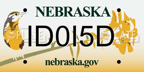 ID0I5D Nebraska License Plate