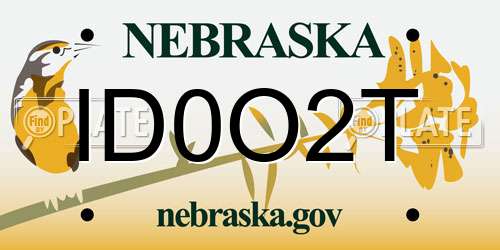 ID0O2T Nebraska License Plate
