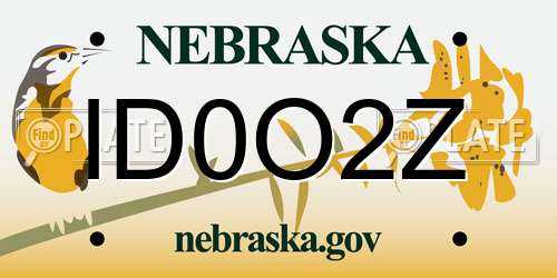 ID0O2Z Nebraska License Plate