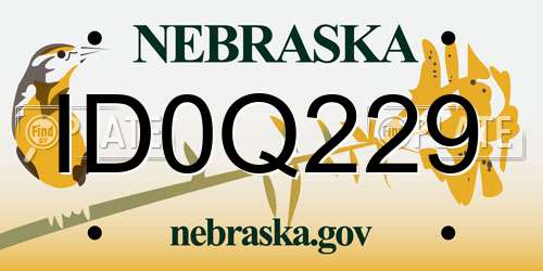 ID0Q229 Nebraska License Plate