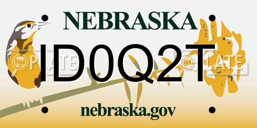 ID0Q2T Nebraska License Plate
