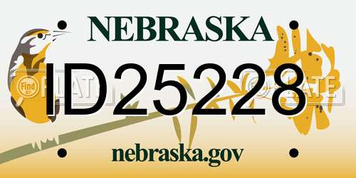 ID25228 Nebraska License Plate