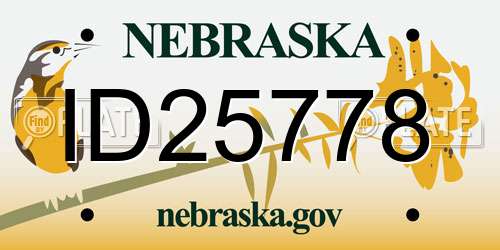 ID25778 Nebraska License Plate
