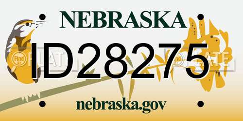 ID28275 Nebraska License Plate