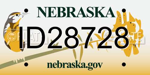 ID28728 Nebraska License Plate