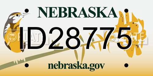 ID28775 Nebraska License Plate