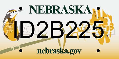 ID2B225 Nebraska License Plate