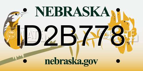 ID2B778 Nebraska License Plate