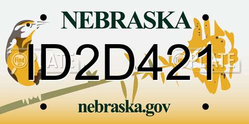 ID2D421 Nebraska License Plate