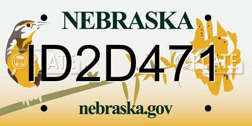 ID2D471 Nebraska License Plate