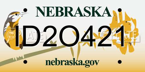 ID2O421 Nebraska License Plate