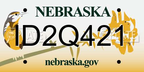 ID2Q421 Nebraska License Plate