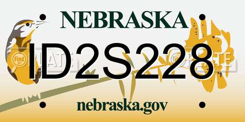 ID2S228 Nebraska License Plate
