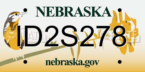ID2S278 Nebraska License Plate