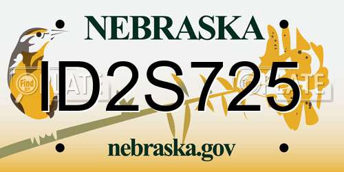 ID2S725 Nebraska License Plate