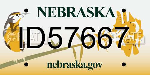 ID57667 Nebraska License Plate