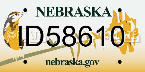 ID58610 Nebraska License Plate