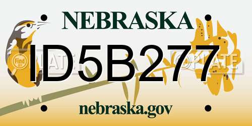 ID5B277 Nebraska License Plate