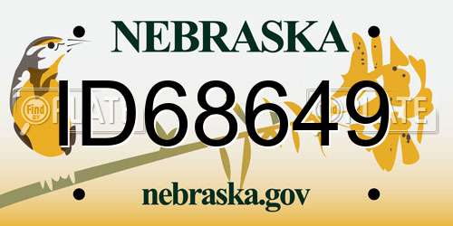 ID68649 Nebraska License Plate