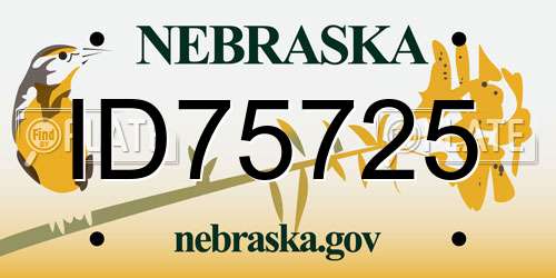 ID75725 Nebraska License Plate