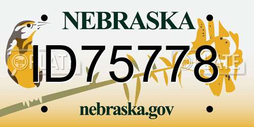 ID75778 Nebraska License Plate