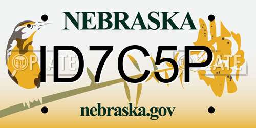 ID7C5P Nebraska License Plate