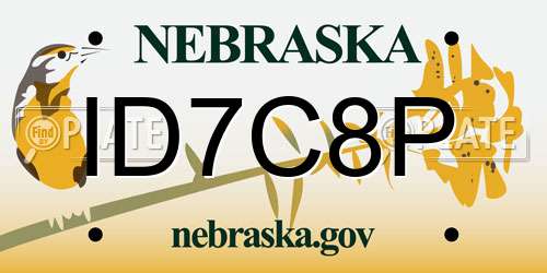 ID7C8P Nebraska License Plate