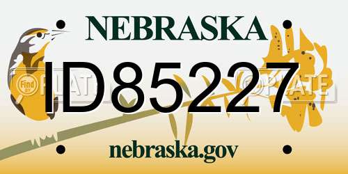 ID85227 Nebraska License Plate