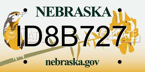 ID8B727 Nebraska License Plate
