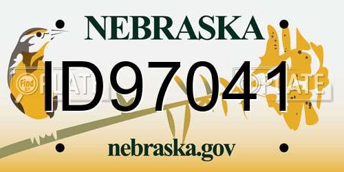 ID97041 Nebraska License Plate
