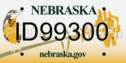 ID99300 Nebraska License Plate