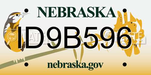 ID9B596 Nebraska License Plate