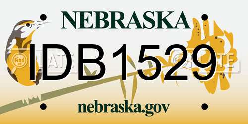 IDB1529 Nebraska License Plate