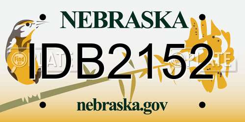 IDB2152 Nebraska License Plate