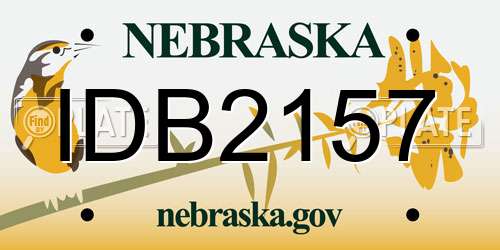 IDB2157 Nebraska License Plate