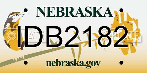 IDB2182 Nebraska License Plate