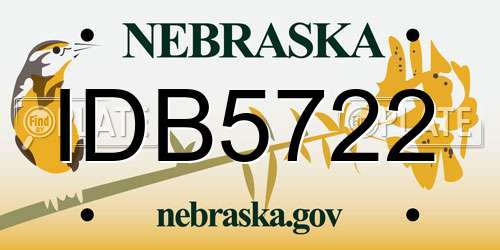 IDB5722 Nebraska License Plate