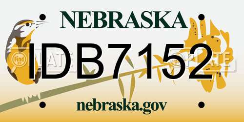 IDB7152 Nebraska License Plate