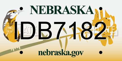 IDB7182 Nebraska License Plate