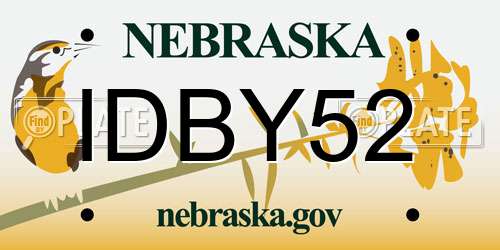 IDBY52 Nebraska License Plate
