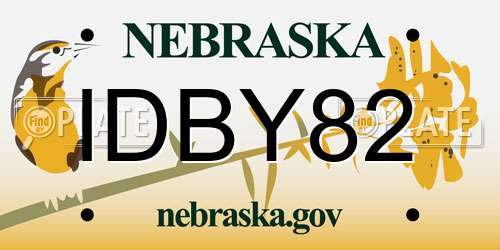 IDBY82 Nebraska License Plate
