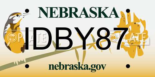 IDBY87 Nebraska License Plate