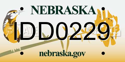 IDD0229 Nebraska License Plate
