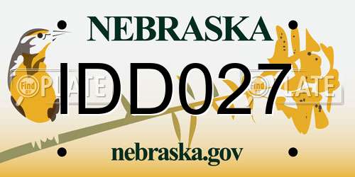 IDD027 Nebraska License Plate