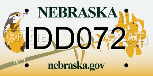 IDD072 Nebraska License Plate