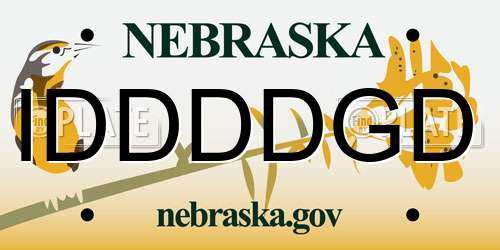 IDDDDGD Nebraska License Plate