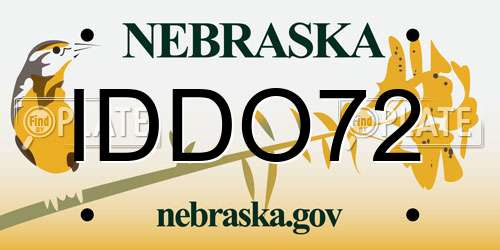 IDDO72 Nebraska License Plate