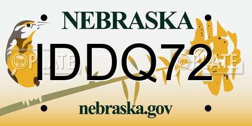 IDDQ72 Nebraska License Plate