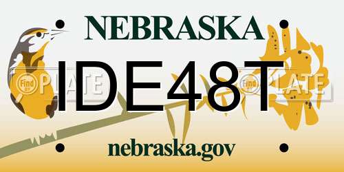 IDE48T Nebraska License Plate